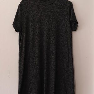 Cotton On Black & Gray Marled Sweater Mini-Dress large